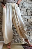 Inga Stretch Poplin Cotton Barrel Pant Panna Cotta